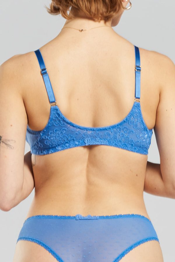 Sakura recycled-tulle front-close bra - Mountain Blue Cheap