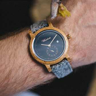 Waidzeit Barrique Alpine Men anthracite with loden strap Online