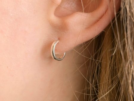 Silver Huggie Hoop Earrings Supply