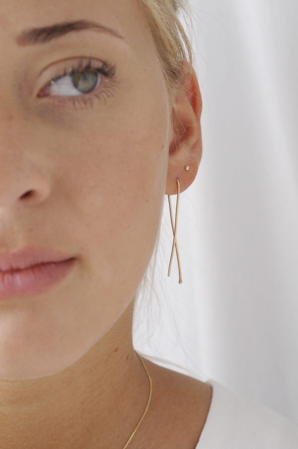 9ct Gold Long Twist Earrings Sale