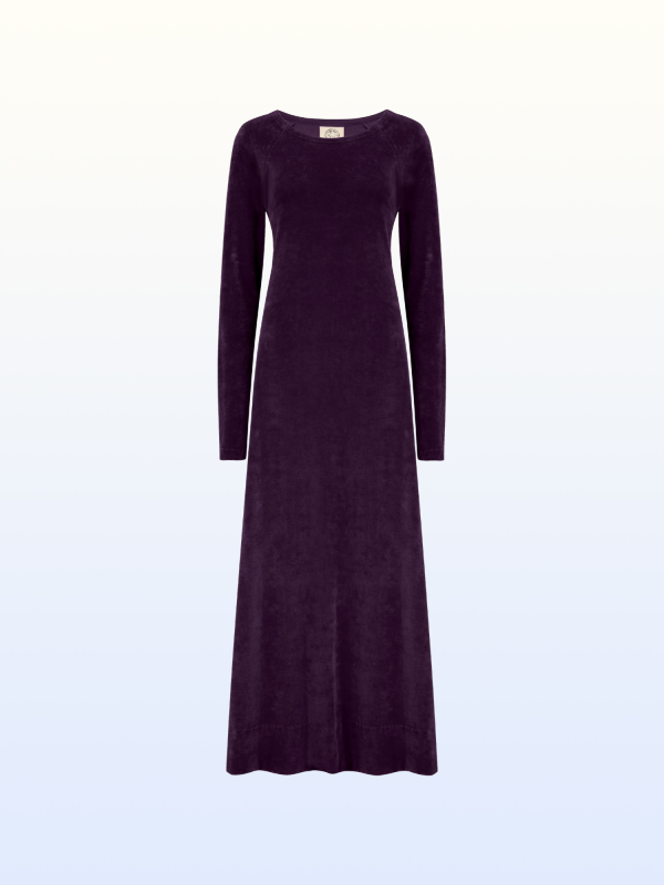 Purple Organic Velour Dress on Sale