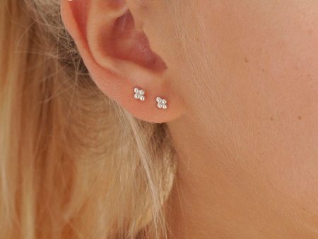 Silver Four Dot Studs Hot on Sale