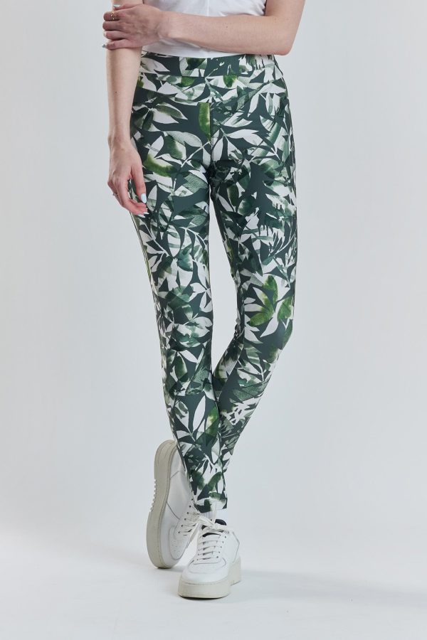 Cycad recycled-fabric performance leggings - Leaf Print Online now