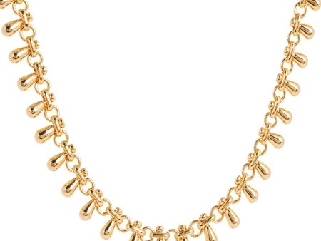 Katia Gold Chain Necklace with Teardrop Tassels For Cheap