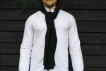 Jet Black Bamboo Scarf Online now