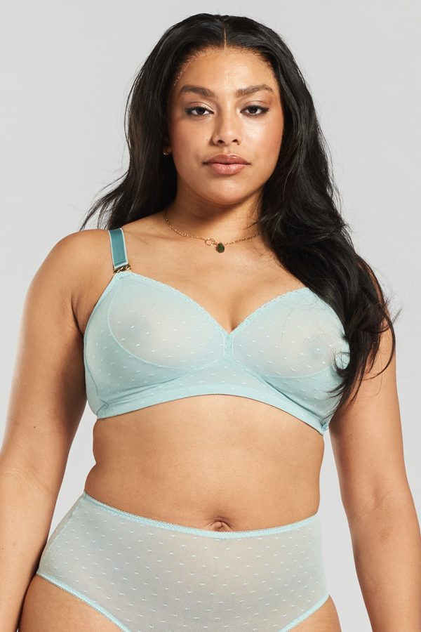 Lotus recycled-tulle soft bralette - Fjordland Green Cheap