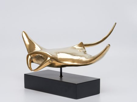 Manta Ray in polished bronze, Large For Cheap