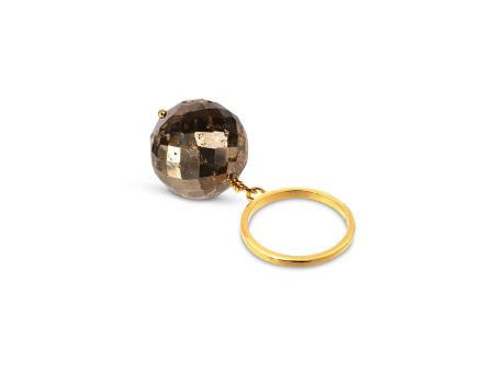 Bubble Pyrite Gold Ring (size adjustable) Supply