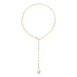 Amadeus Bijoux Alba Tie Gold Chain Necklace with Pearl Pendant Cheap