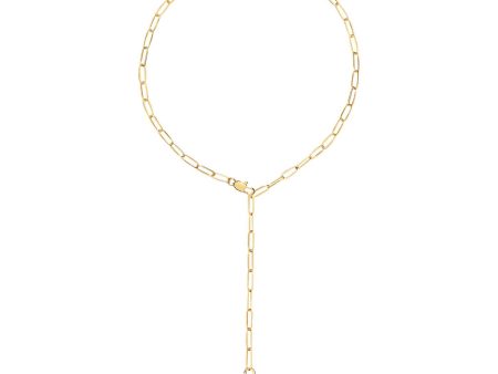 Amadeus Bijoux Alba Tie Gold Chain Necklace with Pearl Pendant Cheap