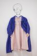 100% Linen 3 4 Sleeve Classic Dress Royal Check on Sale