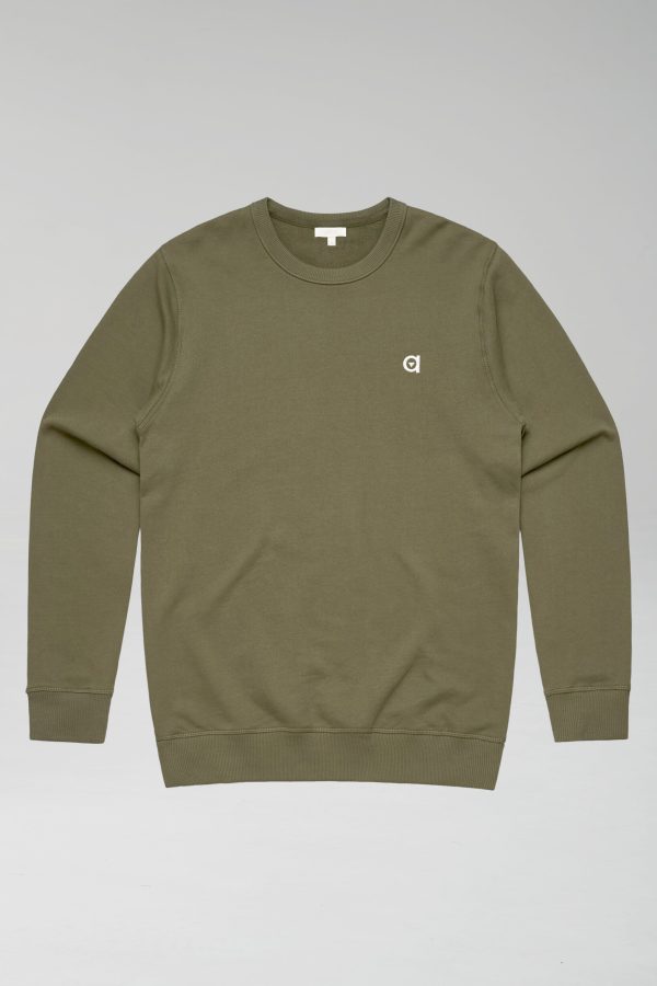 khaki crew neck sweatshirt Online now