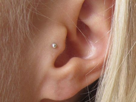 Silver Very Delicate Cartilage Stud Online now