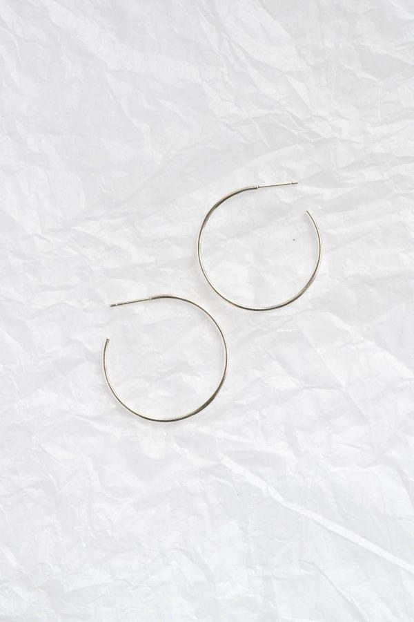 Silver Large Delicate Hoop Earrings on Sale