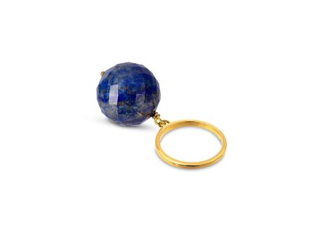 Bubble Lapis Lazuli Gold Ring (adjustable) Discount