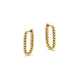 Lilly Twisted Rectangular Gold Hoop Earrings Fashion