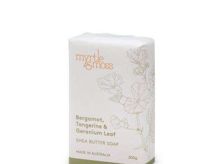 Myrtle and Moss- bergamot, tangerine and geranium leaf Shea butter soap For Sale